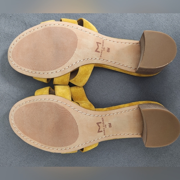 Marc Fisher LTD Debora Round Toe Women's Shoes/Heels Yellow Suede Size 8 - Picture 7 of 8